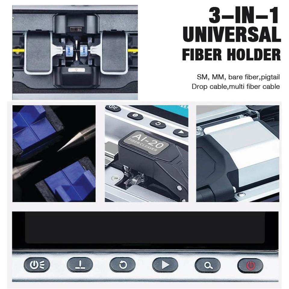 New Upgrade Al-20 Fiber Optical Fusion Splice Machine 6motors FTTH Optical FiberFusion Splicer